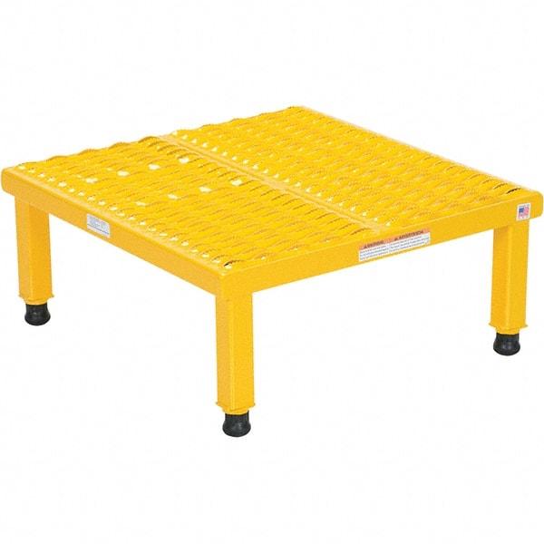 Vestil - 9" High x 24" Wide x 24" Deep, Yellow Step Stand - Steel, 500 Lb Capacity - All Tool & Supply