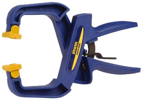 Irwin - 4" Jaw Opening Capacity, 3" Throat Depth, Spring Clamp - 75 Lb Clamping Pressure, 8" OAL - All Tool & Supply