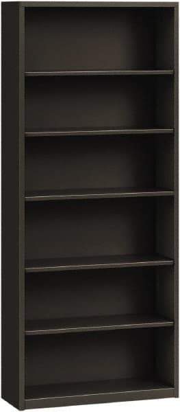 Hon - 6 Shelf, 81-1/8" High x 34-1/2" Wide Bookcase - 12-5/8" Deep, Steel, Charcoal - All Tool & Supply