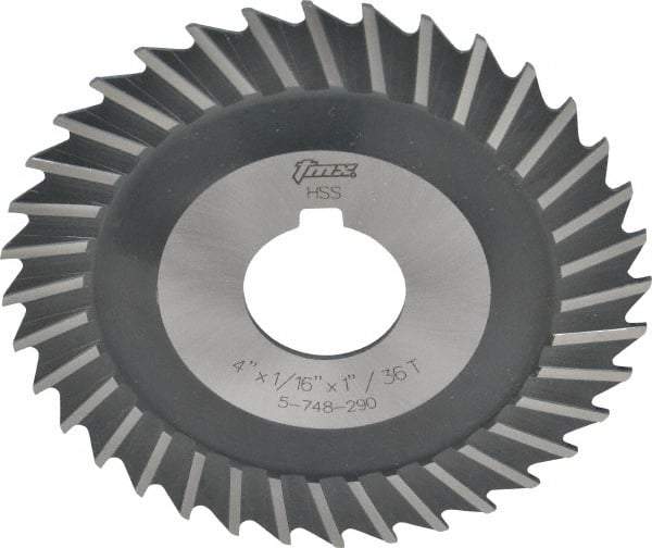 Value Collection - 4" Blade Diam x 1/16" Blade Thickness, 1" Hole, 36 Teeth, High Speed Steel Side Chip Saw - Straight Tooth, Arbor Connection, Uncoated - All Tool & Supply