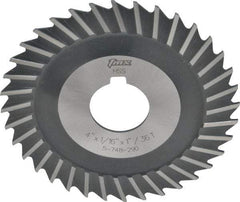 Value Collection - 4" Blade Diam x 1/16" Blade Thickness, 1" Hole, 36 Teeth, High Speed Steel Side Chip Saw - Straight Tooth, Arbor Connection, Uncoated - All Tool & Supply