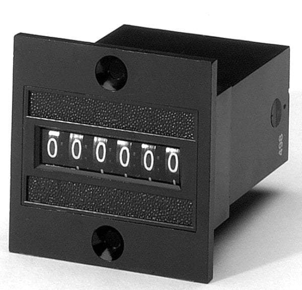 Durant - 6 Digit Wheel Display Counter - 1 Inch High, 24VDC Voltage, Miniature Electric Counters - All Tool & Supply