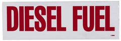 NMC - "Diesel Fuel", 4" Long x 12" Wide, Pressure-Sensitive Vinyl Safety Sign - Rectangle, 0.004" Thick, Use for Hazardous Materials - All Tool & Supply