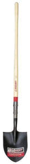 Razor-Back - 12" High x 8-3/4" Wide Round Steel Shovel - 48" Long Wood Straight Handle, Front Turned - All Tool & Supply