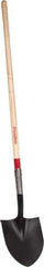 Razor-Back - 12" High x 8-7/8" Wide Round Steel Shovel - 48" Long Wood Straight Handle, Rolled - All Tool & Supply