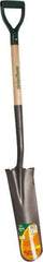 UnionTools - 16" High x 6" Wide Tapered Steel Spade - 27" Long Wood D-Grip Handle, Front Turned - All Tool & Supply