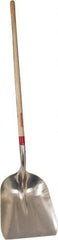 Razor-Back - 17-3/4" High x 14-1/4" Wide Square Aluminum Shovel - 48" Long Wood Straight Handle - All Tool & Supply