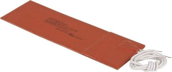 Value Collection - 6" Long x 2" Wide, Rectangular, Silicon Rubber, Standard Heat Blanket - 120 Volt, Adhesive Back, Use with Metal Containers - All Tool & Supply