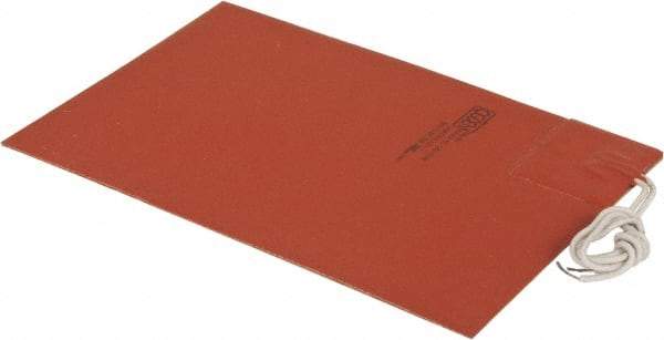 Value Collection - 9" Long x 6" Wide, Rectangular, Silicon Rubber, Standard Heat Blanket - 120 Volt, Adhesive Back, Use with Metal Containers - All Tool & Supply