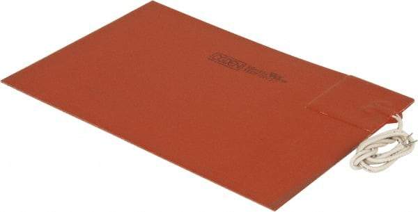 Value Collection - 9" Long x 6" Wide, Rectangular, Silicon Rubber, Standard Heat Blanket - 120 Volt, Plain Back, Use with Metal Containers - All Tool & Supply