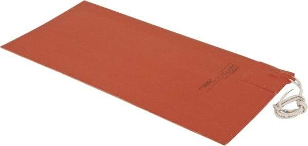 Value Collection - 12" Long x 6" Wide, Rectangular, Silicon Rubber, Standard Heat Blanket - 120 Volt, Adhesive Back, Use with Metal Containers - All Tool & Supply