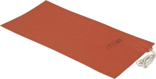 Value Collection - 12" Long x 6" Wide, Rectangular, Silicon Rubber, Standard Heat Blanket - 120 Volt, Plain Back, Use with Metal Containers - All Tool & Supply