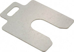 Made in USA - 10 Piece, 2 Inch Long x 2 Inch Wide x 0.05 Inch Thick, Slotted Shim Stock - Stainless Steel, 5/8 Inch Wide Slot - All Tool & Supply