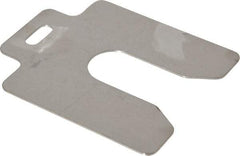 Made in USA - 10 Piece, 3 Inch Long x 3 Inch Wide x 0.05 Inch Thick, Slotted Shim Stock - Stainless Steel, 7/8 Inch Wide Slot - All Tool & Supply