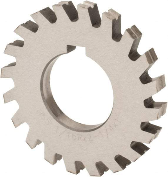 Value Collection - 1/2" Radius, 1" Circle Diam, 3-1/4" Cutter Diam, Arbor Connection, Concave Radius Cutter - High Speed Steel, Oxide Finish, Form Relieved, 10 Teeth - All Tool & Supply