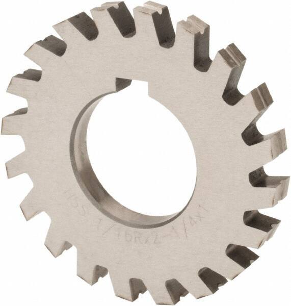 Value Collection - 1/32" Radius, 1/16" Circle Diam, 2-1/4" Cutter Diam, Arbor Connection, Concave Radius Cutter - High Speed Steel, 10 Teeth - All Tool & Supply