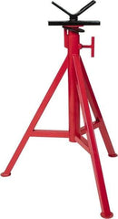 Value Collection - 1/4" to 12" Pipe Capacity, Adjustable Pipe Stand with Vee Head - 27" to 47" High, 2,500 Lb Capacity - All Tool & Supply