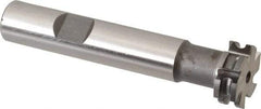 Made in USA - 1/16" Radius, 1/8" Circle Diam, 3/4" Diam x 0.26" Wide Cut, High Speed Steel Concave Radius Cutter - 3" OAL, 1/2" Shank Diam, Shank Connection, Uncoated, Form Relieved, 6 Teeth, Weldon Flat - All Tool & Supply