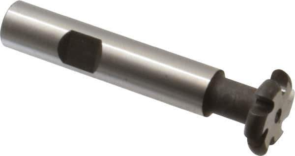 Made in USA - 3/32" Radius, 3/16" Circle Diam, 7/8" Cutter Diam, Shank Connection, Convex Radius Cutter - 1/2" Shank Diam, 3" OAL, High Speed Steel, Uncoated, Form Relieved, 6 Teeth, Weldon Flat - All Tool & Supply