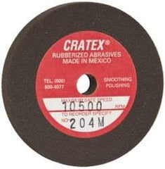 Cratex - 2" Diam x 1/4" Hole x 1/4" Thick, Surface Grinding Wheel - Silicon Carbide, Medium Grade, 10,500 Max RPM, Rubber Bond, No Recess - All Tool & Supply