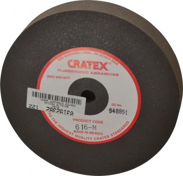 Cratex - 6" Diam x 1/2" Hole x 1" Thick, Surface Grinding Wheel - Silicon Carbide, Medium Grade, 3,600 Max RPM, Rubber Bond, No Recess - All Tool & Supply