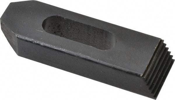 Value Collection - 1/2" Stud, Heat Treated Steel, Plain Strap Clamp - 1-1/2" Travel, 4" OAL x 1-1/4" Wide x 3/4" High, Black Oxide Finish, Tapered Nose - All Tool & Supply