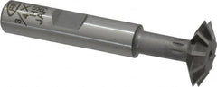 Interstate - 3/4° 3/4" Cut Diam, 3/16" Cut Width, 3/8" Shank, High Speed Steel Double-Angle Cutter - All Tool & Supply