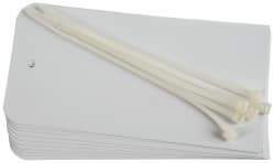 NMC - 3" High x 6" Long, Safety & Facility Blank Tag - 2 Sides, White Unrippable Vinyl - All Tool & Supply