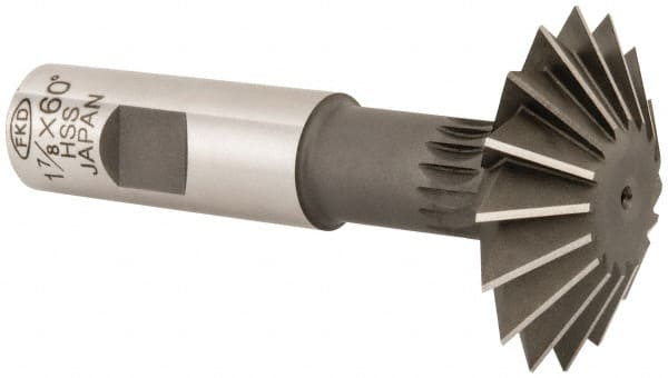 Interstate - 1-7/8° 1-7/8" Cut Diam, 5/8" Cut Width, 3/4" Shank, High Speed Steel Double-Angle Cutter - All Tool & Supply