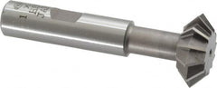 Interstate - 1° 1" Cut Diam, 3/8" Cut Width, 1/2" Shank, High Speed Steel Double-Angle Cutter - All Tool & Supply