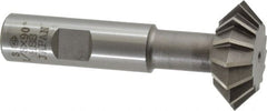 Interstate - 1-3/8° 1-3/8" Cut Diam, 1/2" Cut Width, 5/8" Shank, High Speed Steel Double-Angle Cutter - All Tool & Supply