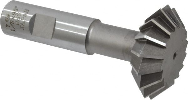 Interstate - 1-7/8° 1-7/8" Cut Diam, 5/8" Cut Width, 3/4" Shank, High Speed Steel Double-Angle Cutter - All Tool & Supply