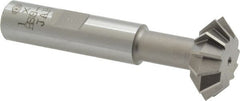 Interstate - 1° 1" Cut Diam, 3/8" Cut Width, 1/2" Shank, Cobalt Double-Angle Cutter - All Tool & Supply