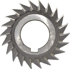 Value Collection - 3" Diam x 1/2" Width of Cut, 45° Included Angle, Arbor Connection, High Speed Steel Single Angle Cutter - Right Hand Cut, Oxide Finish - All Tool & Supply