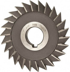 Value Collection - 4" Diam x 1/2" Width of Cut, 45° Included Angle, Arbor Connection, High Speed Steel Single Angle Cutter - Right Hand Cut, Oxide Finish - All Tool & Supply