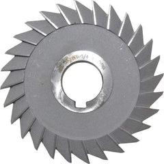 Interstate - 5" Diam x 3/4" Width of Cut, 45° Included Angle, Arbor Connection, High Speed Steel Single Angle Cutter - Right Hand Cut, Oxide Finish - All Tool & Supply