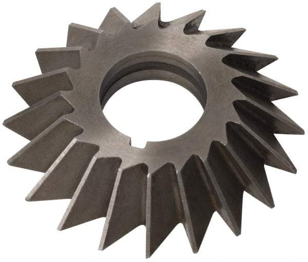 Value Collection - 5" Diam x 1" Width of Cut, 60° Included Angle, Arbor Connection, High Speed Steel Single Angle Cutter - Left Hand Cut, Uncoated - All Tool & Supply