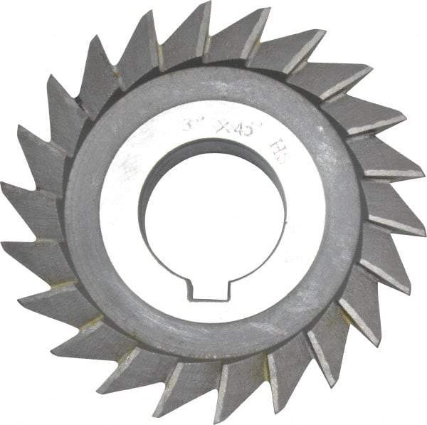 Value Collection - 3" Diam x 5/8" Width of Cut, 45° Included Angle, Arbor Connection, High Speed Steel Single Angle Cutter - Left Hand Cut, Oxide Finish - All Tool & Supply