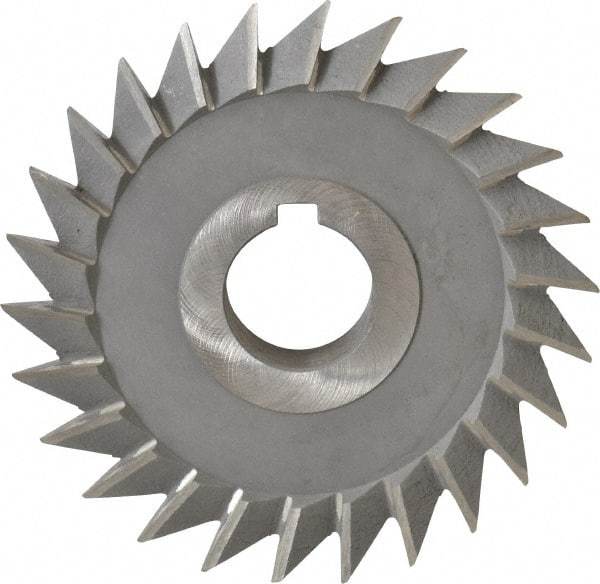 Value Collection - 4" Diam x 3/4" Width of Cut, 45° Included Angle, Arbor Connection, High Speed Steel Single Angle Cutter - Left Hand Cut, Oxide Finish - All Tool & Supply