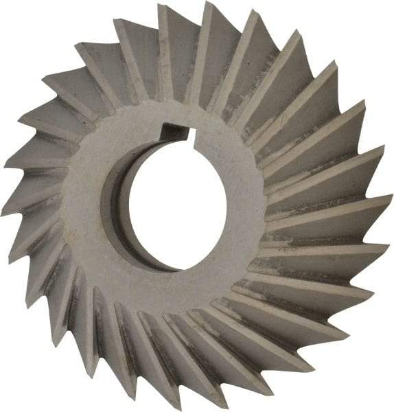 Value Collection - 4" Diam x 1" Width of Cut, 45° Included Angle, Arbor Connection, High Speed Steel Single Angle Cutter - Left Hand Cut, Oxide Finish - All Tool & Supply