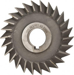 Value Collection - 4" Diam x 3/4" Width of Cut, 60° Included Angle, Arbor Connection, High Speed Steel Single Angle Cutter - Right Hand Cut, Oxide Finish - All Tool & Supply