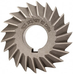 Value Collection - 3° 3" Cut Diam, 3/4" Cut Width, 1" Arbor, High Speed Steel Double-Angle Cutter - All Tool & Supply