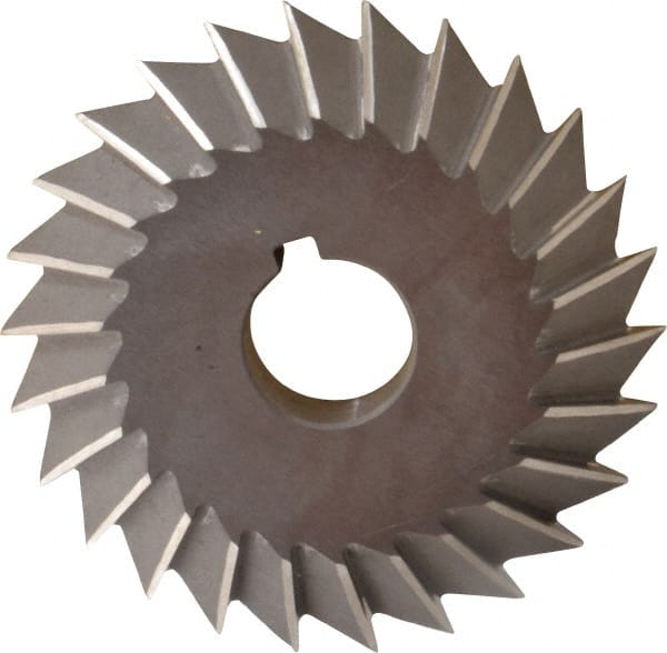 Value Collection - 4° 4" Cut Diam, 3/4" Cut Width, 1" Arbor, High Speed Steel Double-Angle Cutter - All Tool & Supply