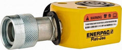 Enerpac - 10 Ton, 0.44" Stroke, 0.98 Cu In Oil Capacity, Portable Hydraulic Flat Body Cylinder - 2.24 Sq In Effective Area, 1.69" Lowered Ht., 2.13" Max Ht., 1.69" Cyl Bore Diam, 1.5" Plunger Rod Diam, 10,000 Max psi - All Tool & Supply