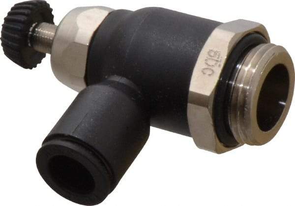 Legris - 8mm Tube OD x 3/8 Male BSPP Compact Meter Out Flow Control Valve - 14.5 to 145 psi, Nylon - All Tool & Supply