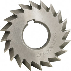 Made in USA - 5° 5" Cut Diam, 1" Cut Width, 1-1/4" Arbor, High Speed Steel Double-Angle Cutter - All Tool & Supply