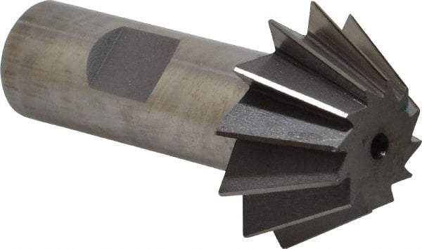 Value Collection - 1-1/2" Diam x 5/8" Width of Cut, 60° Included Angle, Shank Connection, High Speed Steel Single Angle Cutter - 3/4" Shank Diam, 2-3/4" Overall Length, Right Hand Cut, Uncoated - All Tool & Supply