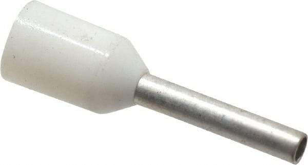 ACI - 20 AWG, Partially Insulated, Crimp Electrical Wire Ferrule - 8mm Long x 1-1/2mm Diameter Pin, 14.4mm Overall Length - All Tool & Supply