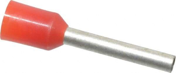 ACI - 16 AWG, Partially Insulated, Crimp Electrical Wire Ferrule - 12mm Long x 2mm Diameter Pin, 18.4mm Overall Length - All Tool & Supply