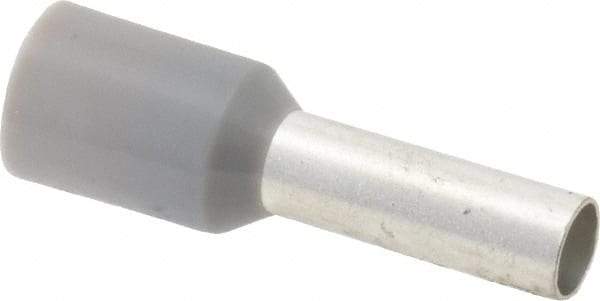 ACI - 12 AWG, Partially Insulated, Crimp Electrical Wire Ferrule - 10mm Long x 3.2mm Diameter Pin, 17-1/2mm Overall Length - All Tool & Supply